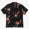 Mens Quiksilver Shirts & Polos | Waterman Night Bloomer Woven Shirt Black Night Bloomer