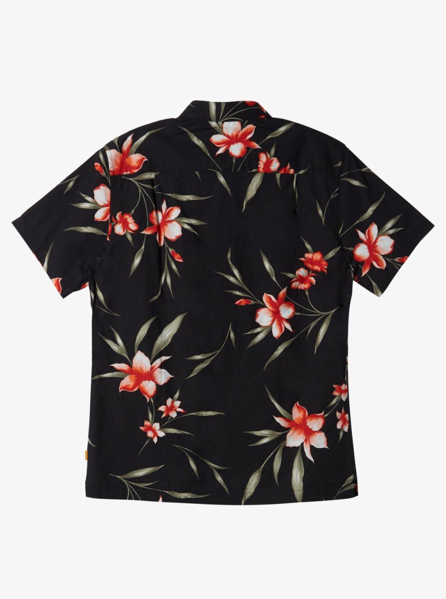 Mens Quiksilver Shirts & Polos | Waterman Night Bloomer Woven Shirt Black Night Bloomer