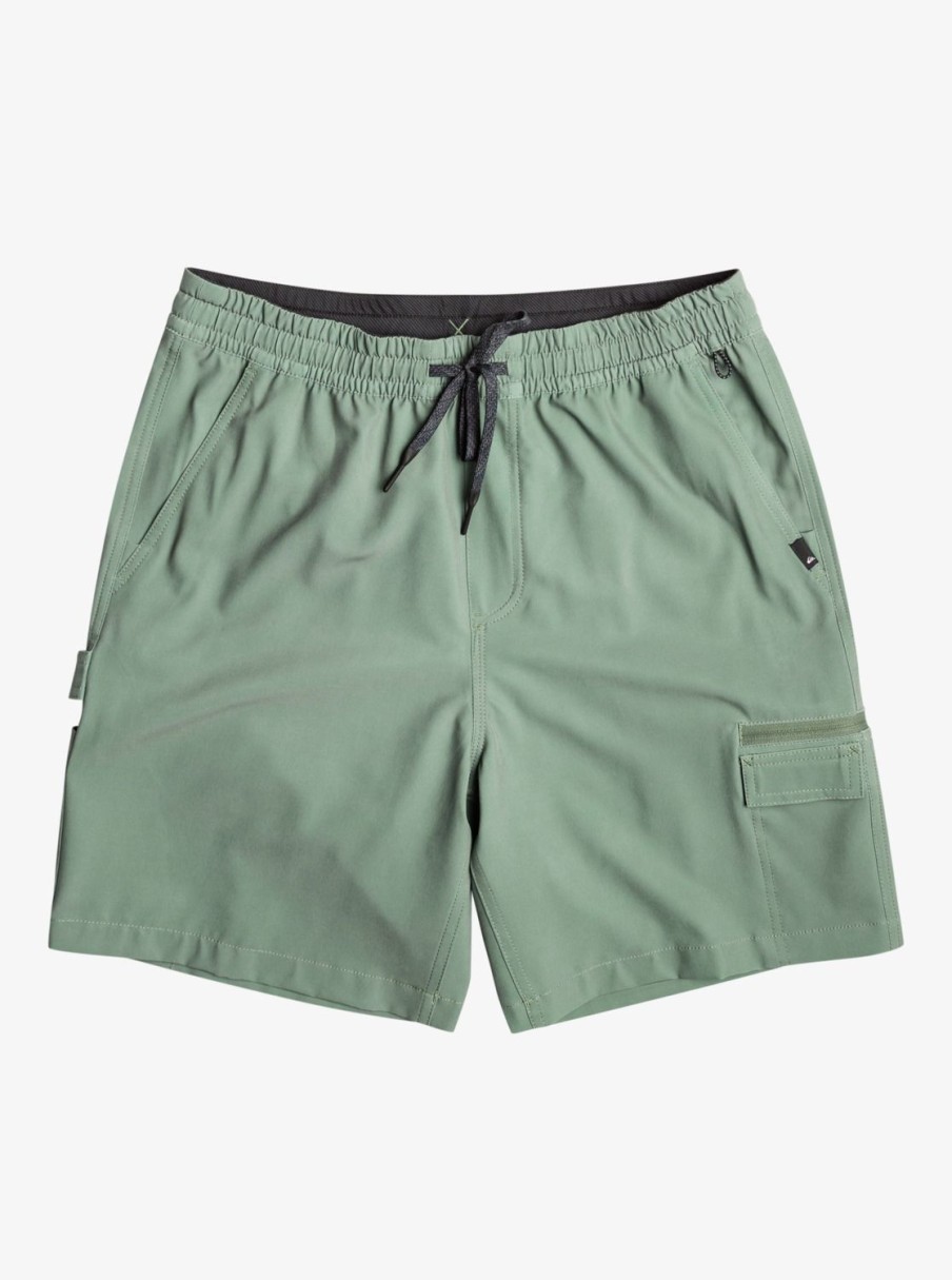 Mens Quiksilver Boardshorts | Taxer Cargo 18" Amphibian Boardshorts Laurel Wreath