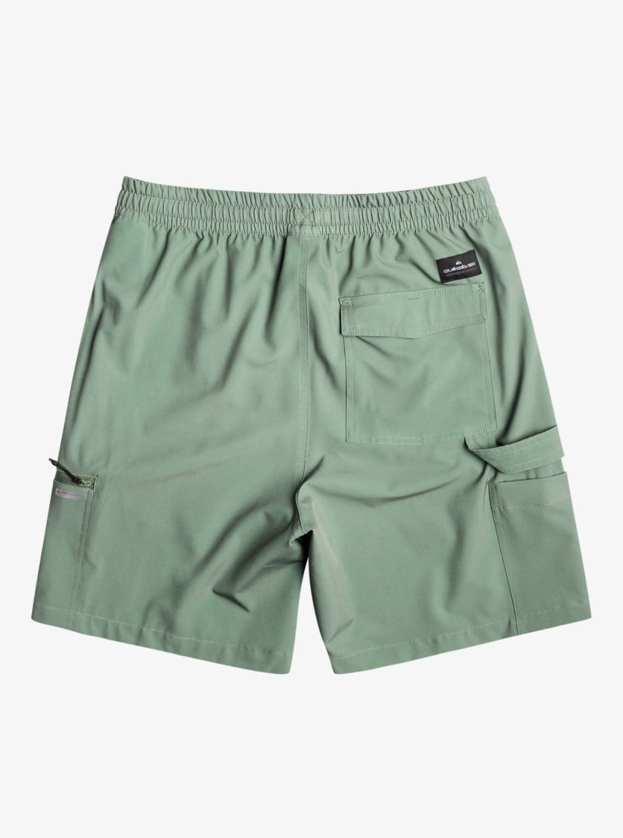 Mens Quiksilver Boardshorts | Taxer Cargo 18" Amphibian Boardshorts Laurel Wreath