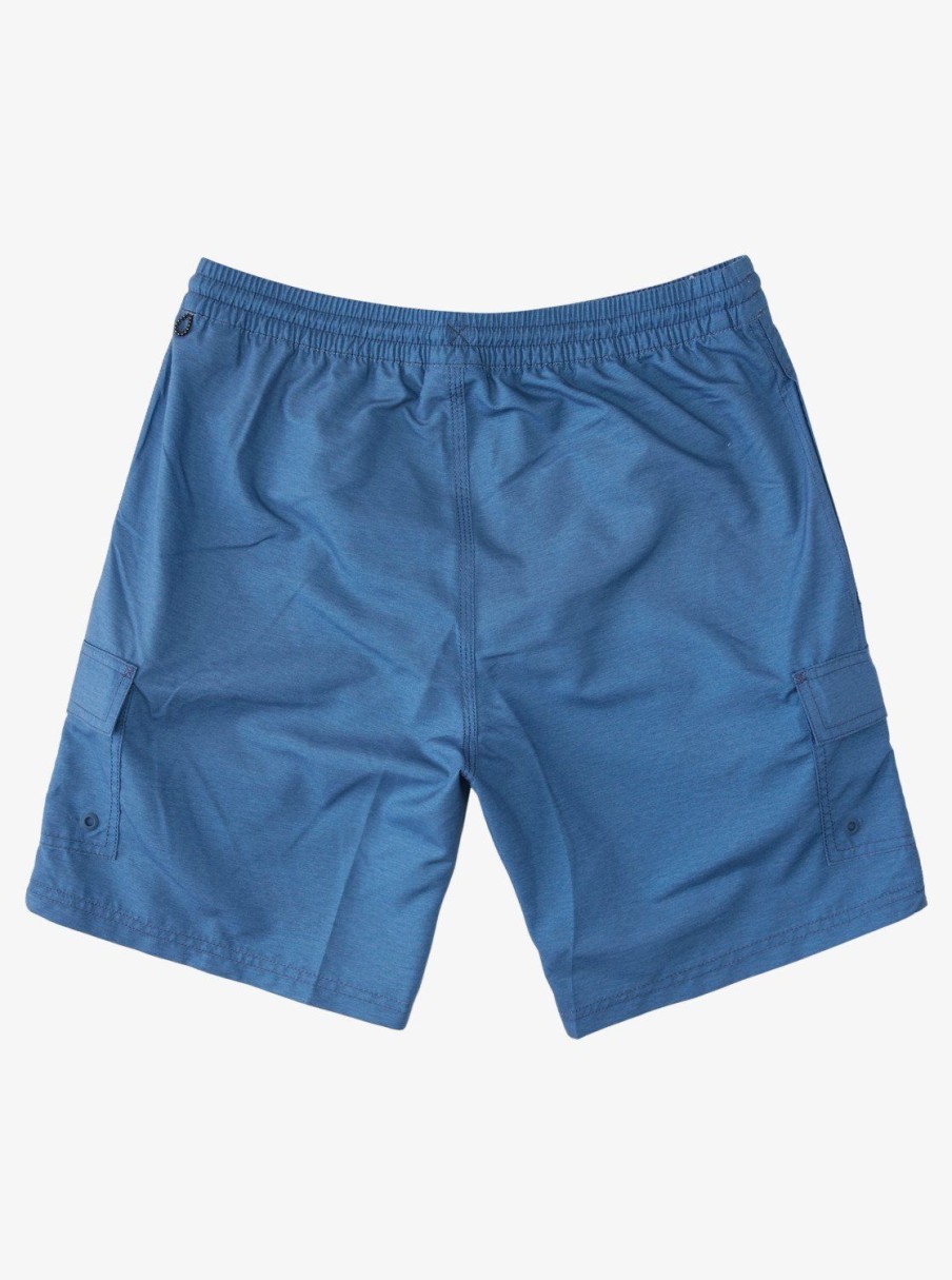 Mens Quiksilver Elastic Waist | Waterman Balance 18" Volleys Ensign Blue Heather