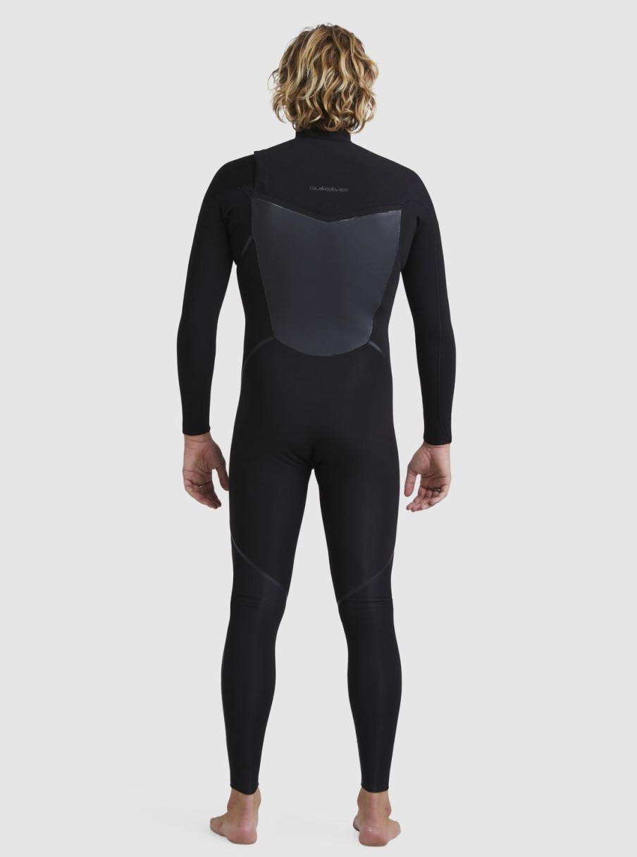 Mens Quiksilver Wetsuits | 3/2 Marathon Sessions Chest-Zip Wetsuit Black