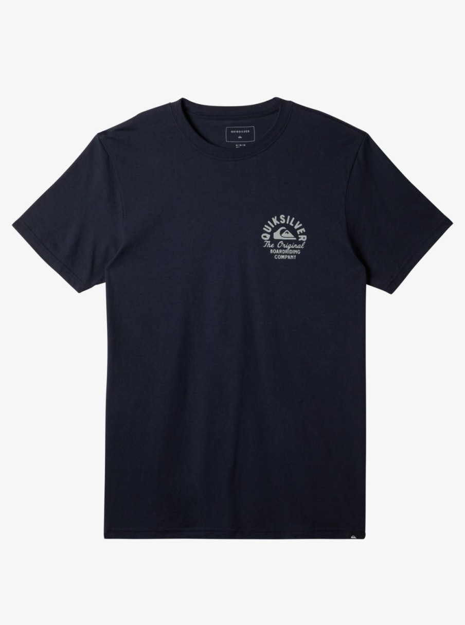 Mens Quiksilver Tees | Circled Script T-Shirt Navy Blazer