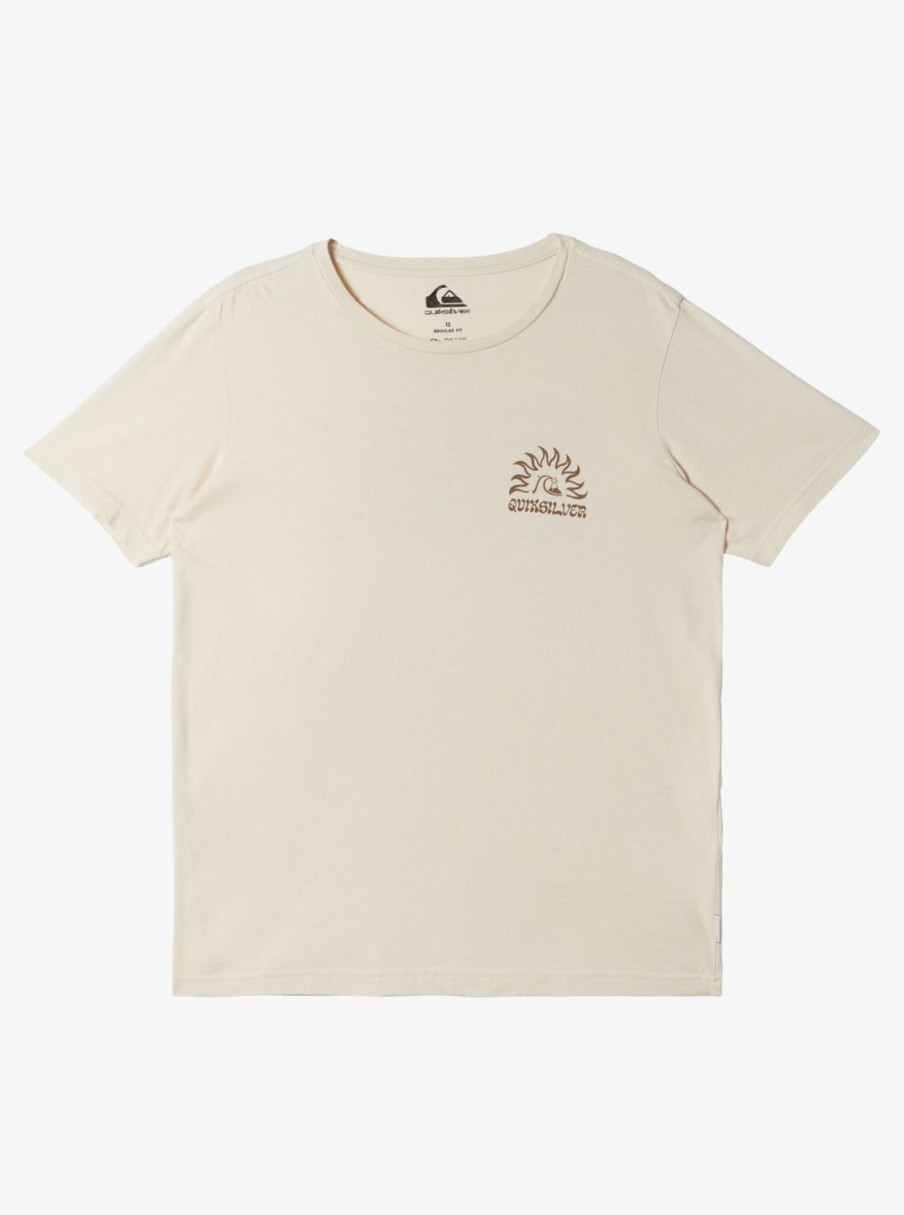 Boys Quiksilver Tees | Boy'S 8-16 Earthy Type T-Shirt Birch