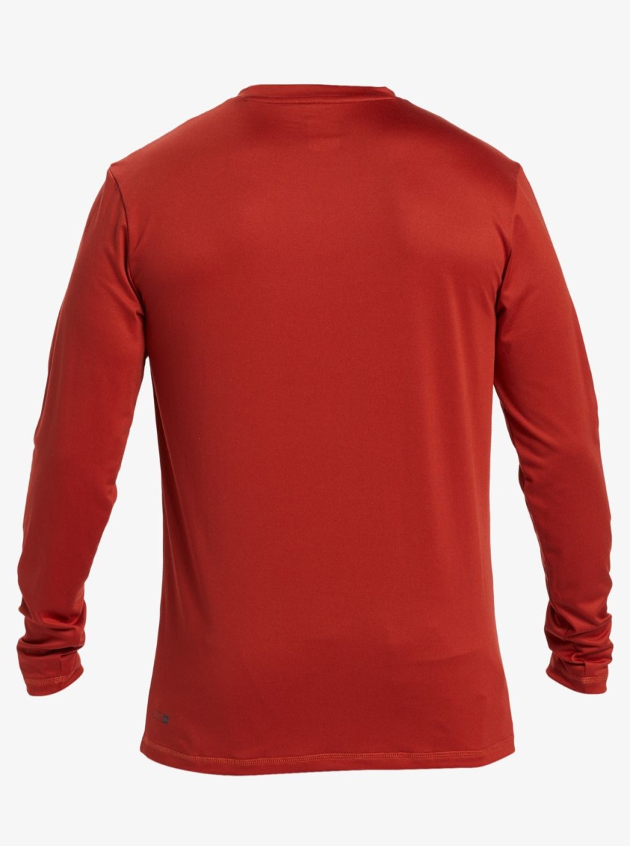 Mens Quiksilver Rashguards | Omni Session Long Sleeve Upf 50 Surf T-Shirt Red Ochre