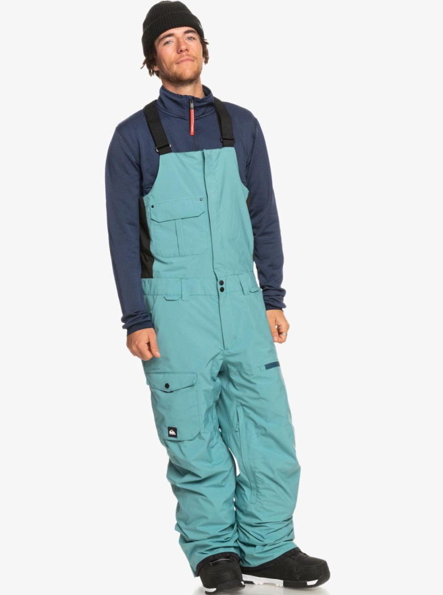 Mens Quiksilver Snow Pants | Utility Technical Snow Bib Pants Brittany Blue