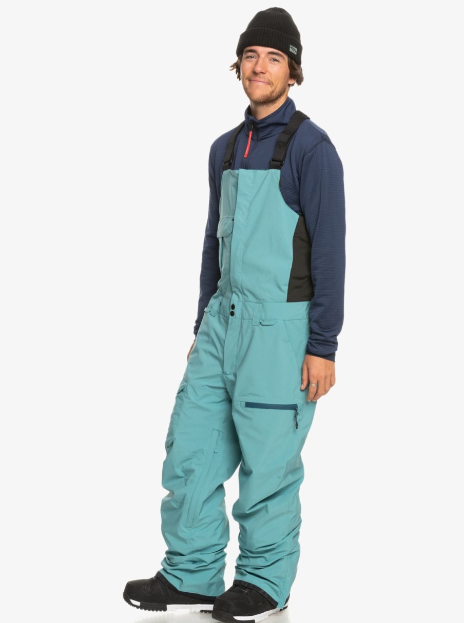 Mens Quiksilver Snow Pants | Utility Technical Snow Bib Pants Brittany Blue