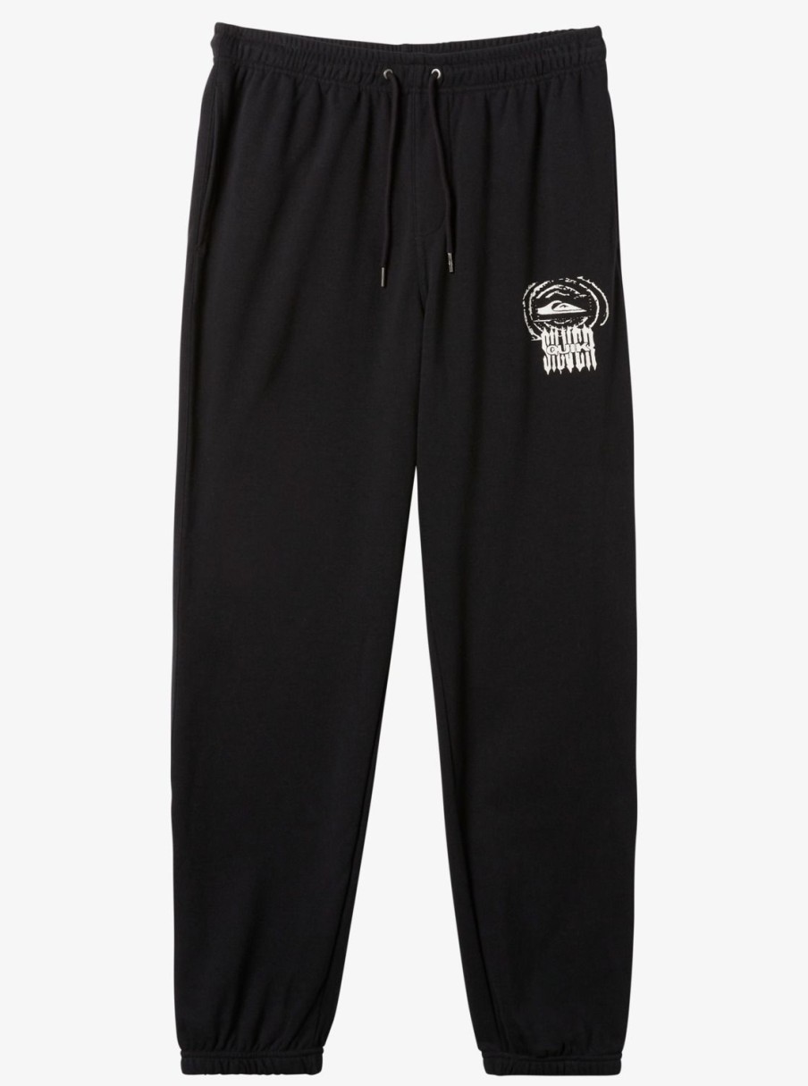 Mens Quiksilver Pants | Smash & Grab Fleece Sweatpants Black