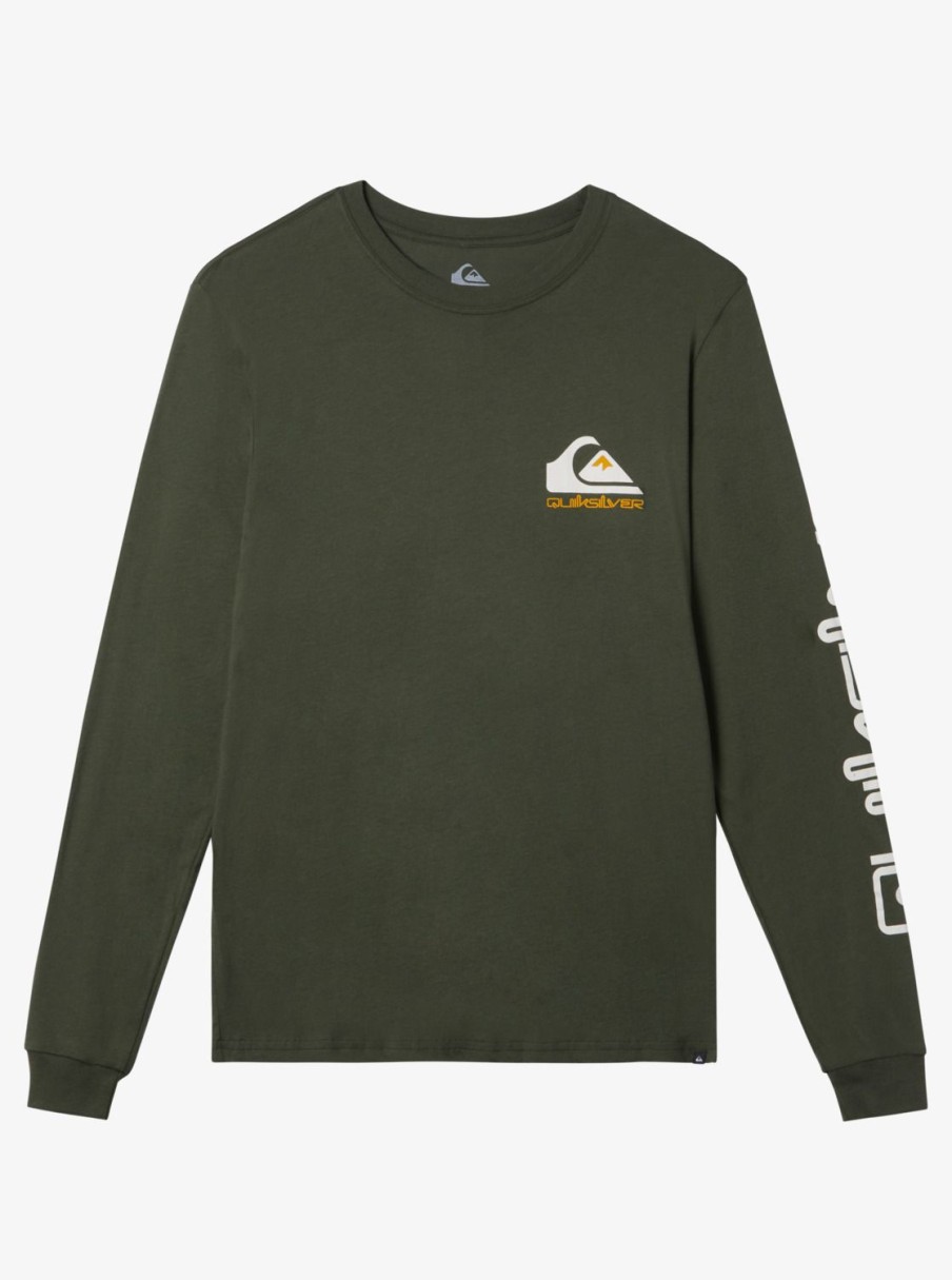 Mens Quiksilver Tees | Omni Logo Long Sleeve T-Shirt Climbing Ivy