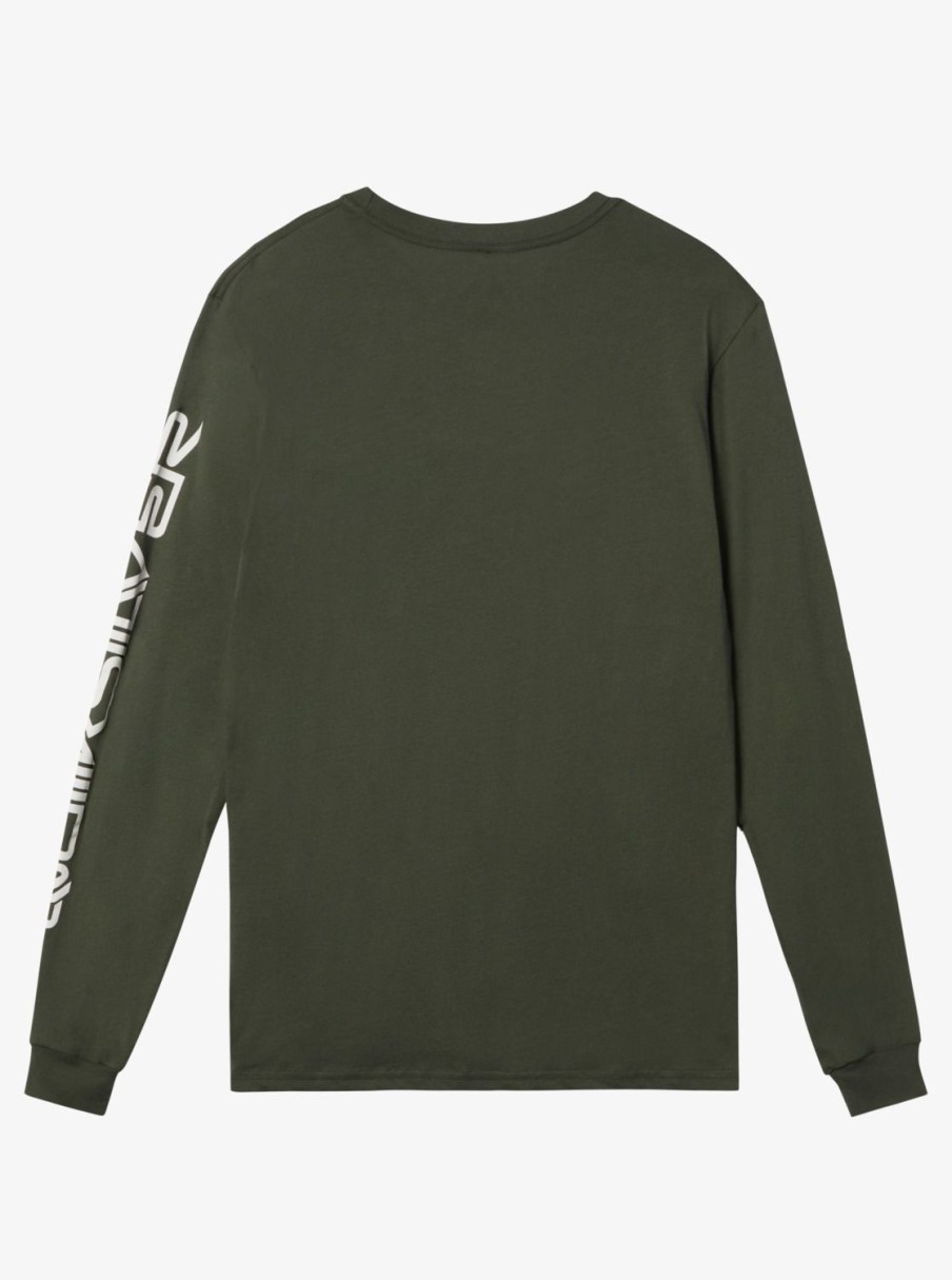 Mens Quiksilver Tees | Omni Logo Long Sleeve T-Shirt Climbing Ivy