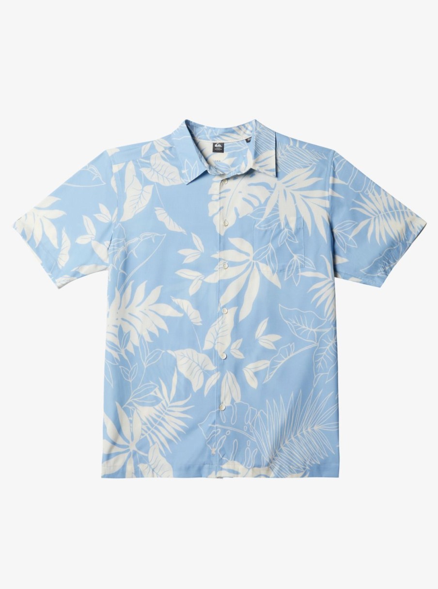 Waterman Quiksilver | Waterman Last Island Short Sleeve Shirt Dusk Blue Last Island