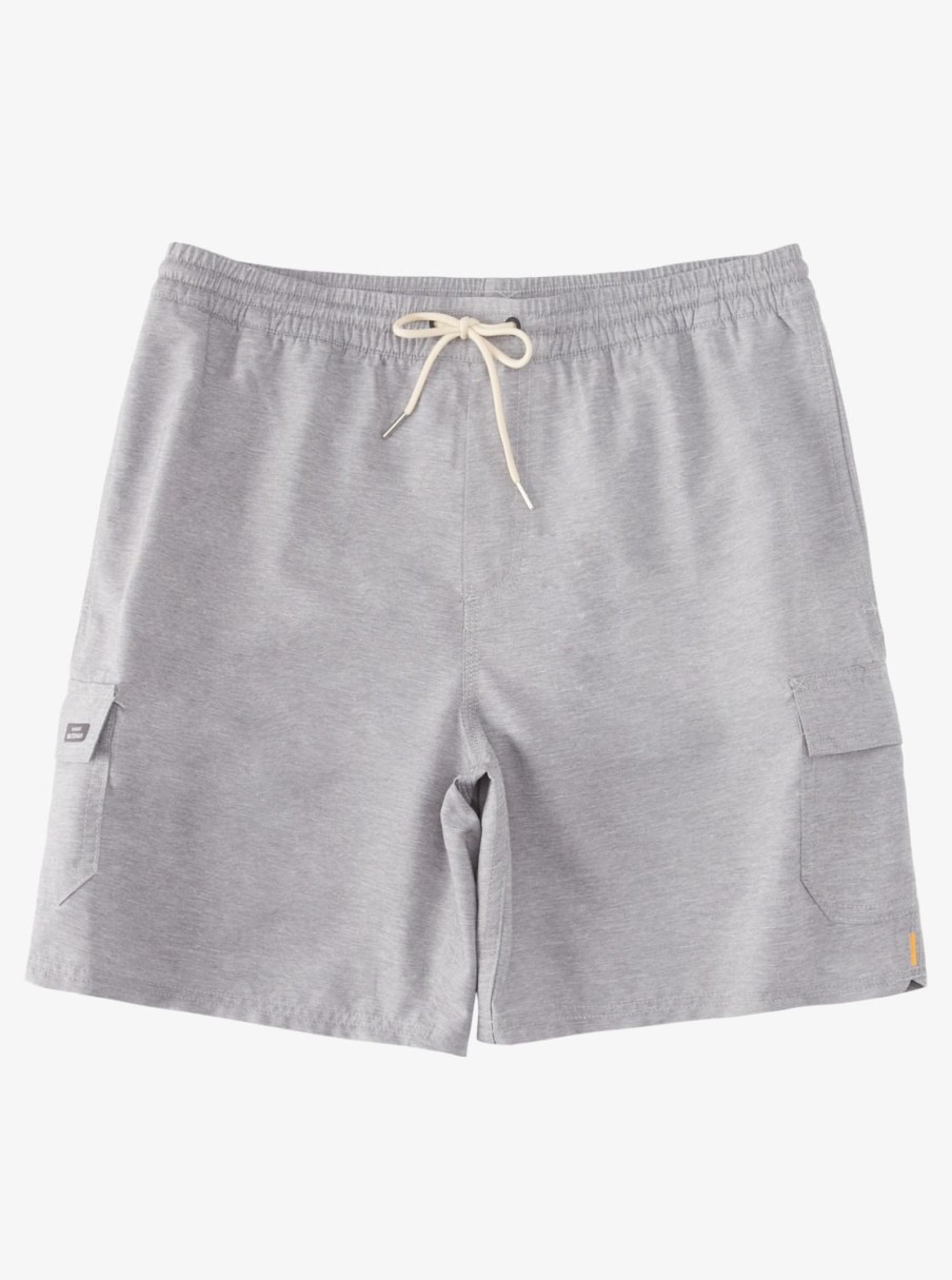 Mens Quiksilver Elastic Waist | Waterman Balance 18" Volleys Heather Grey