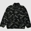 Mens Quiksilver Sweatshirts & Hoodies | Mikey Zip Sherpa Half-Zip Fleece Black Mongrel