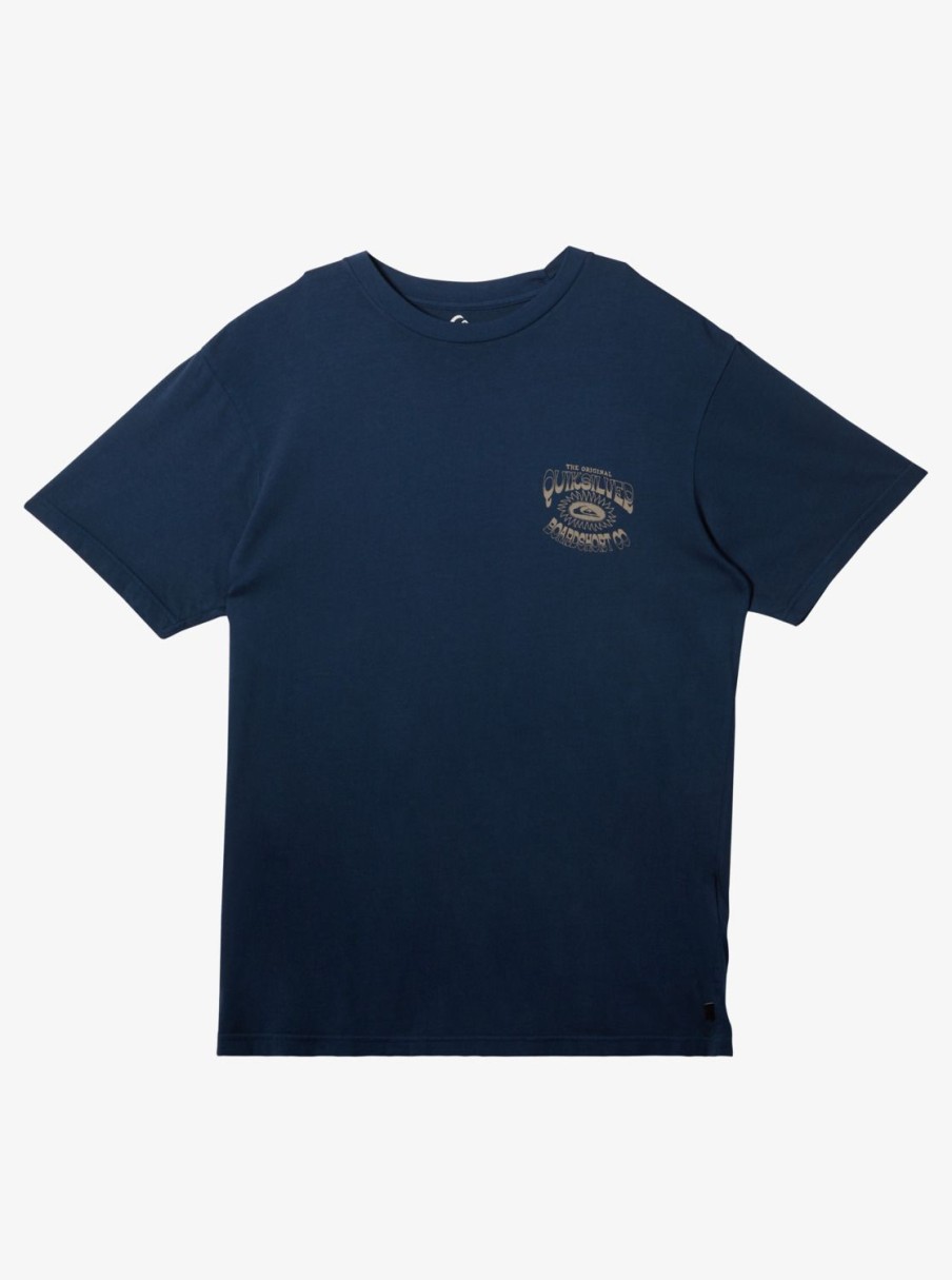 Mens Quiksilver Tees | Bubble Outline T-Shirt Clear Sky