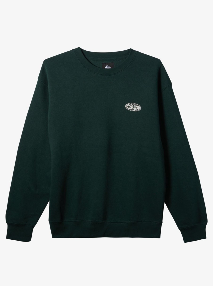 Mens Quiksilver Sweatshirts & Hoodies | E Peace Out Crew Neck Sweatshirt Green