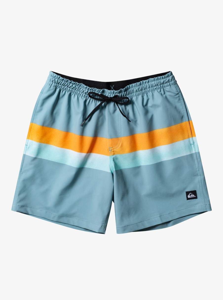 Mens Quiksilver Elastic Waist | Surfsilk Air-Brush 17" Volleys For Men Cameo Blue