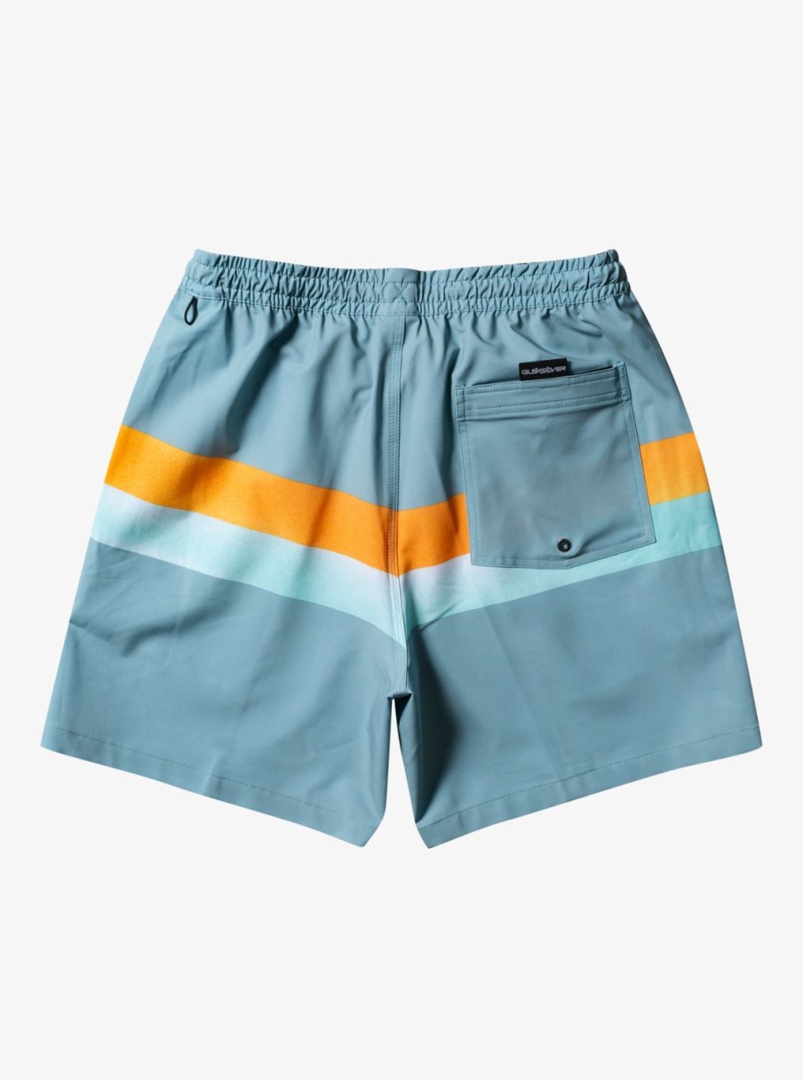 Mens Quiksilver Elastic Waist | Surfsilk Air-Brush 17" Volleys For Men Cameo Blue