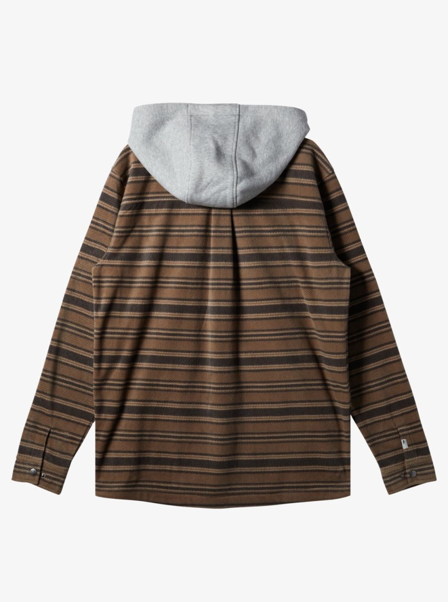 Mens Quiksilver Sweatshirts & Hoodies | Super Swell Zip-Up Hoodie Major Brown Super Swell Plaid