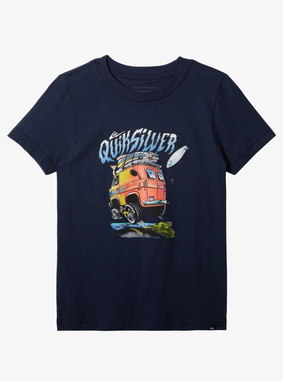 Boys Quiksilver Tees | Boy'S 8-16 Beach Vannin T-Shirt Navy Blazer