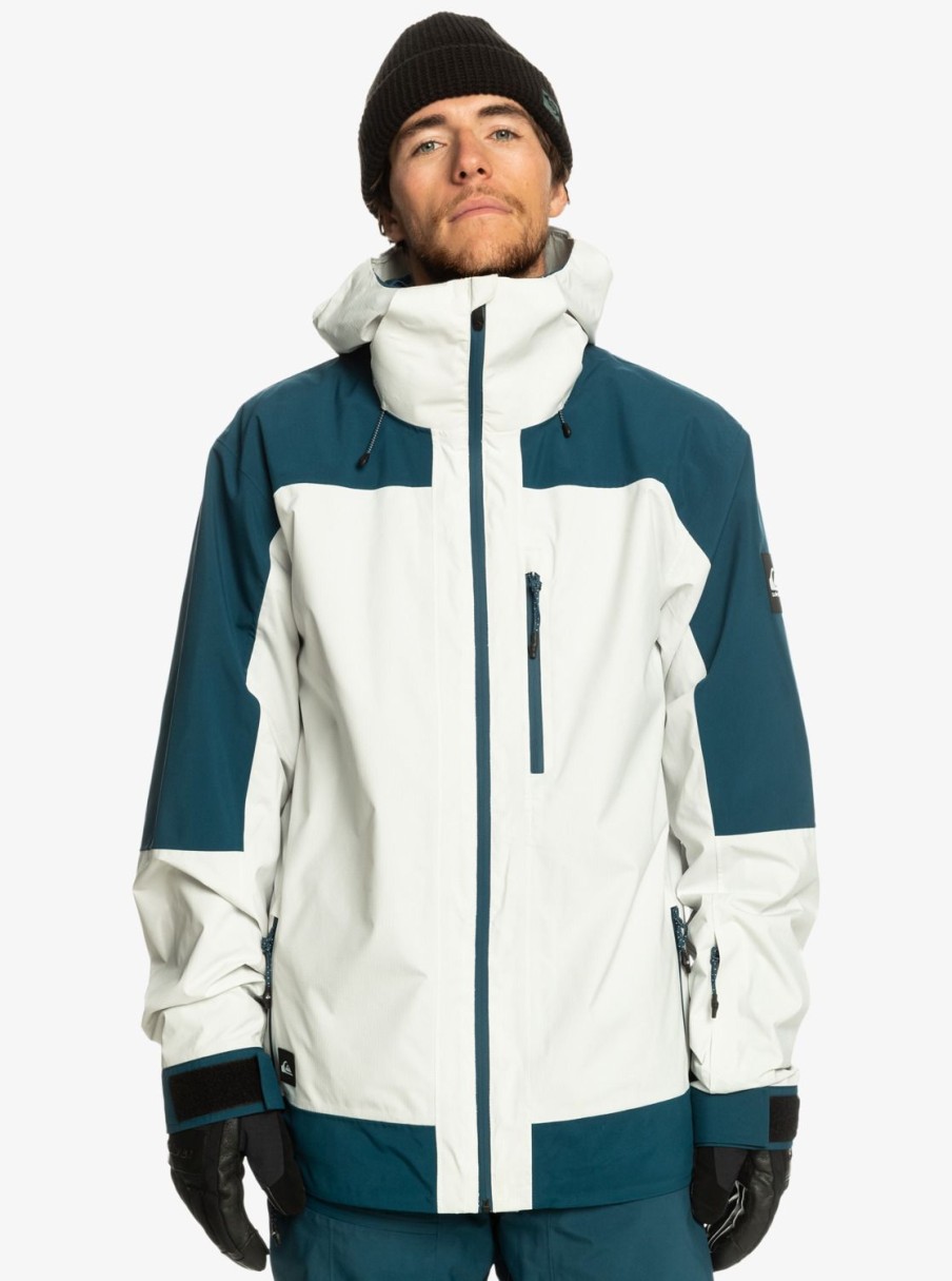 Mens Quiksilver Snow Jackets | Ultralight 20K Technical Snow Jacket Nimbus Cloud