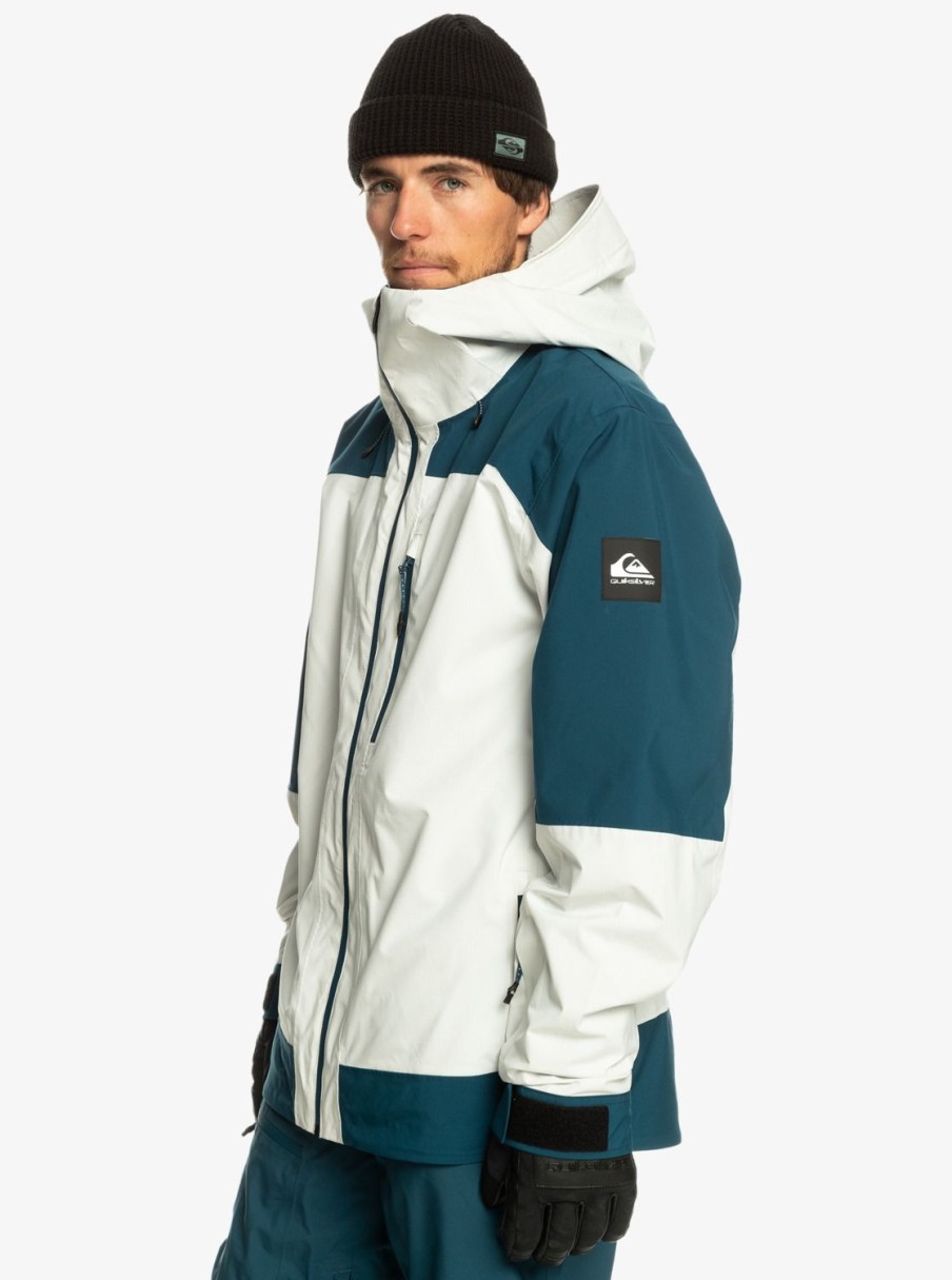 Mens Quiksilver Snow Jackets | Ultralight 20K Technical Snow Jacket Nimbus Cloud