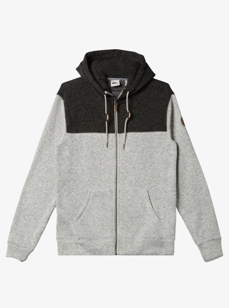 Mens Quiksilver Sweatshirts & Hoodies | Keller Zip-Up Hoodie Light Grey Heather