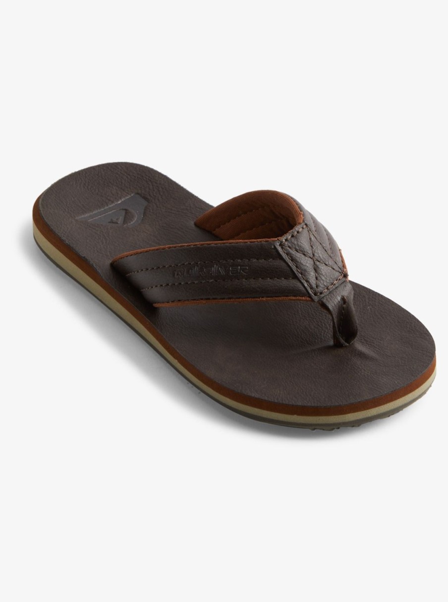 Boys Quiksilver Sandals | Boy'S 8-16 Carver Nubuck Sandals Demitasse - Solid