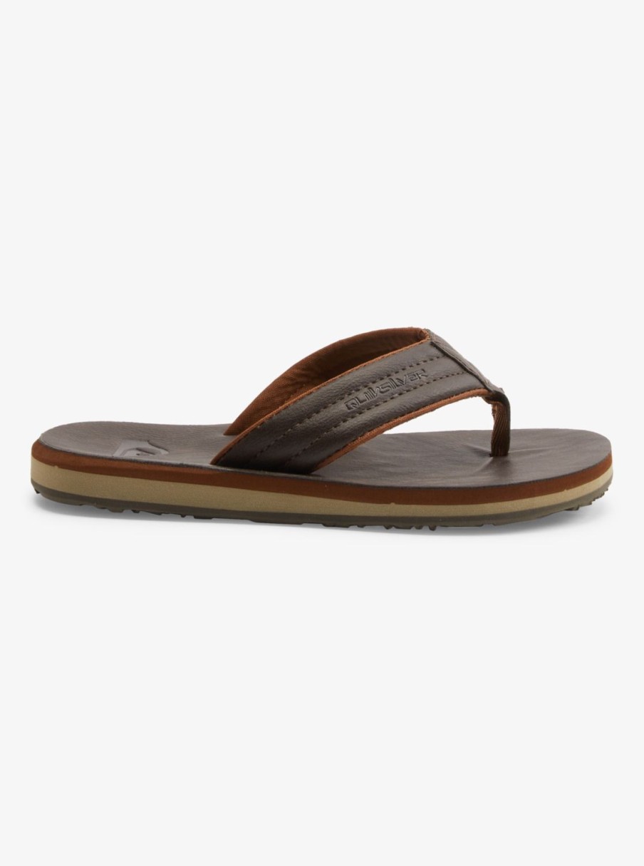 Boys Quiksilver Sandals | Boy'S 8-16 Carver Nubuck Sandals Demitasse - Solid