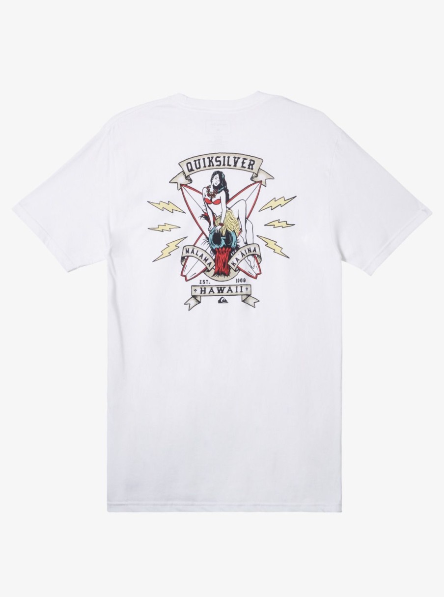 Mens Quiksilver Tees | Hi Flirting With Danger T-Shirt White