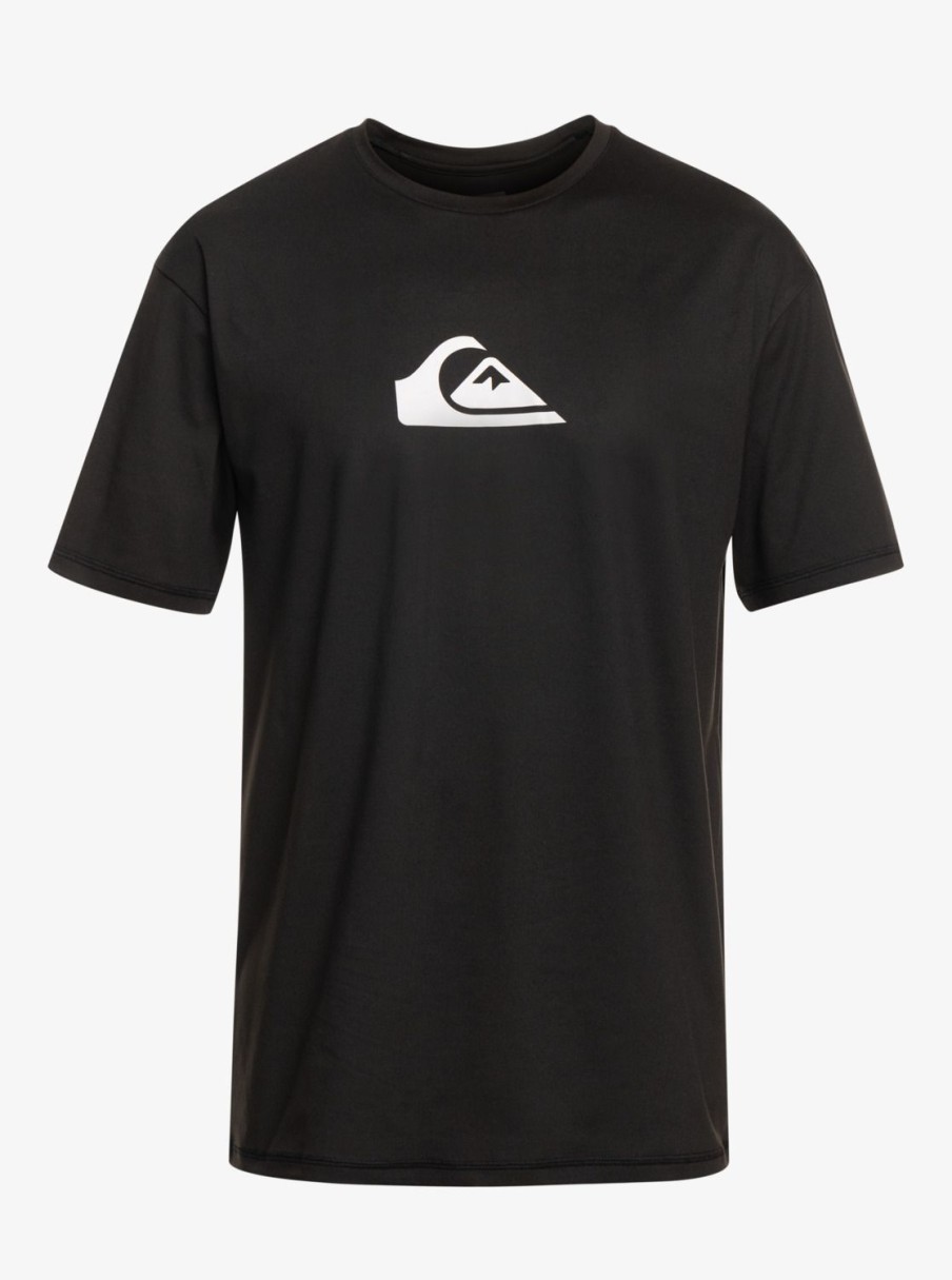 Mens Quiksilver Rashguards | Solid Streak Short Sleeve Upf 50 Surf Tee Black