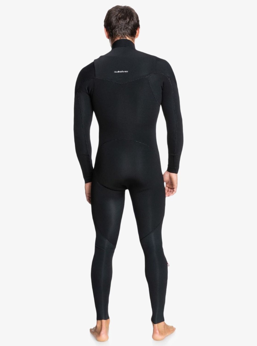 Mens Quiksilver Wetsuits | 4/3Mm Everyday Sessions Chest Zip Wetsuit Black