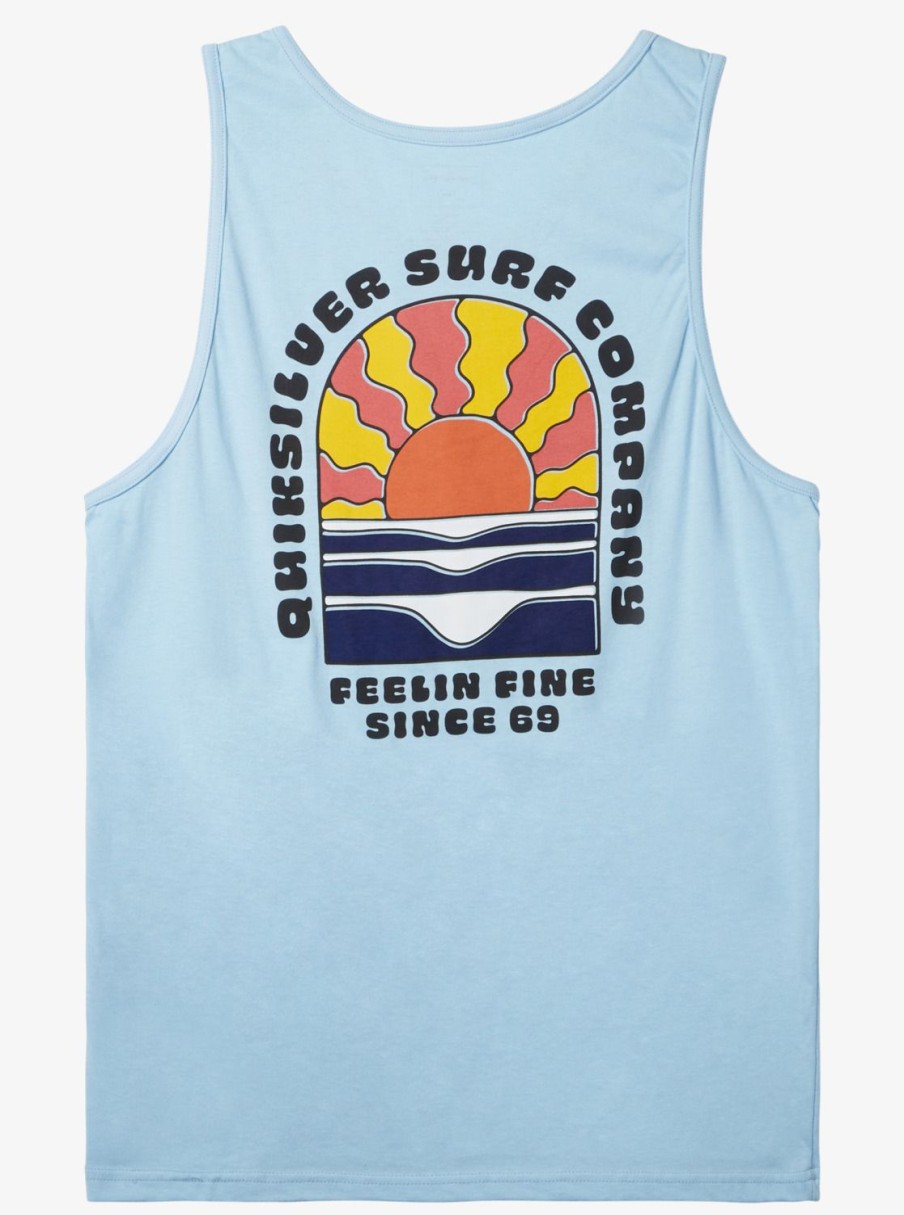 Mens Quiksilver Tees | Sunset Dreams Tank Top Clear Sky