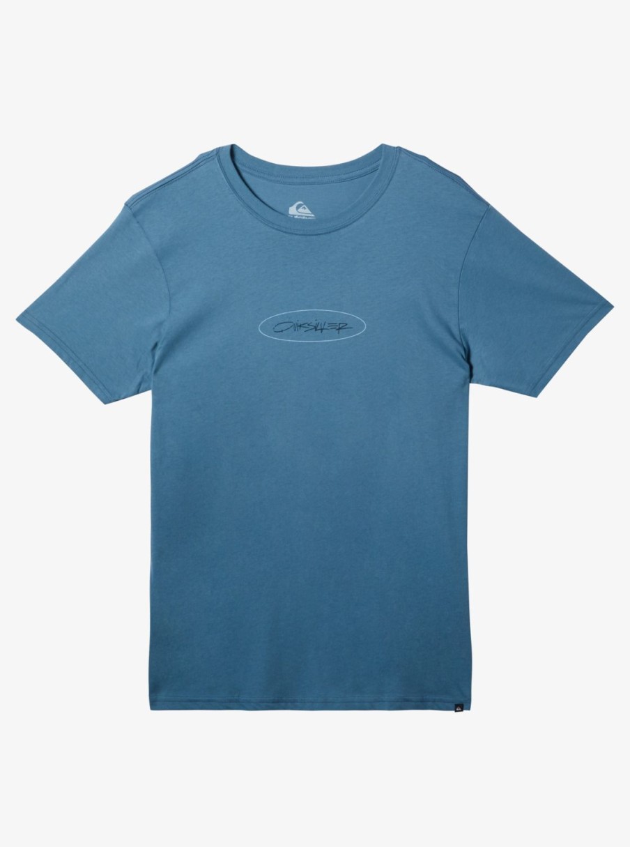 Mens Quiksilver Tees | Level Up T-Shirt Aegean Blue