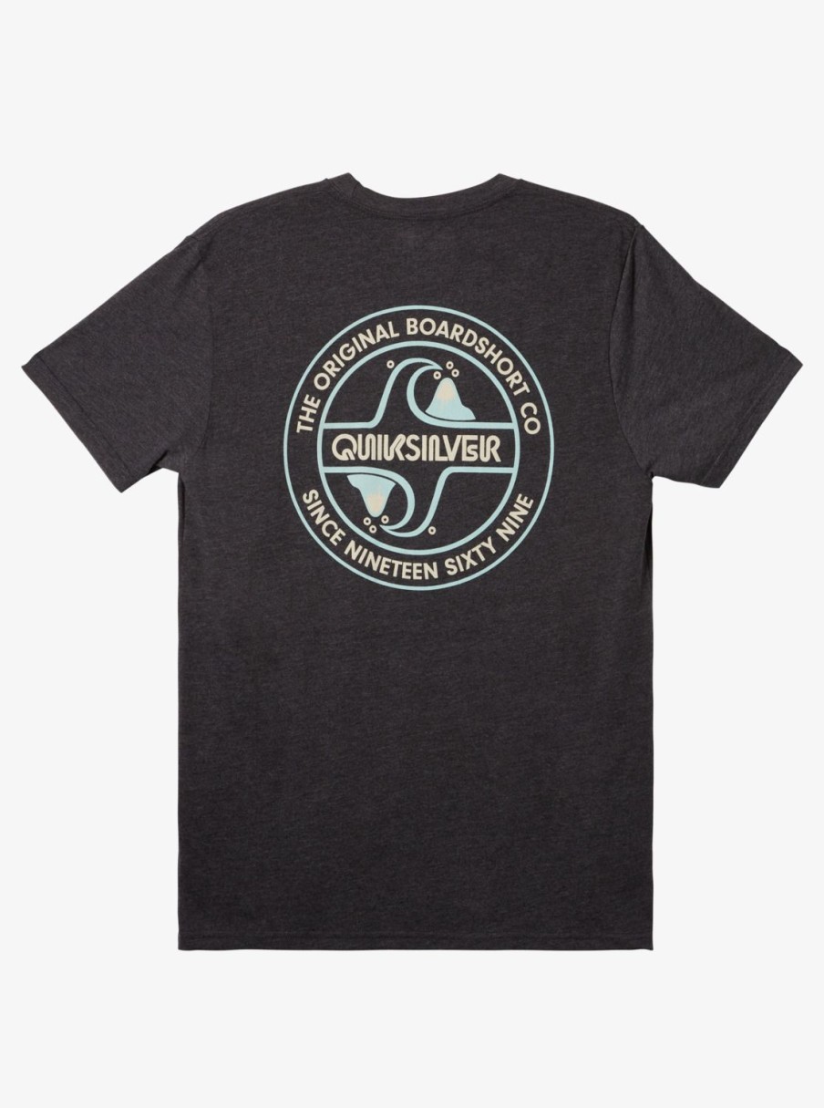 Mens Quiksilver Tees | Circle Back T-Shirt Charcoal Heather