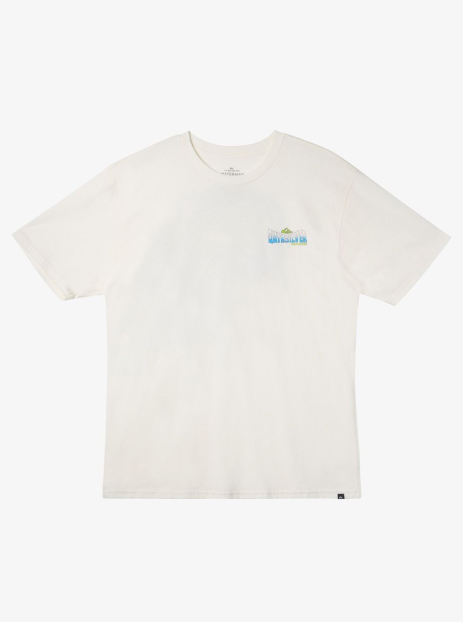 Mens Quiksilver Tees | Waterman Fish Flow Qt-Shirt Snow White