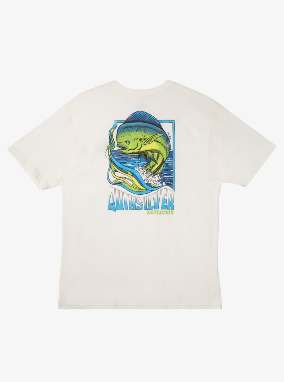 Mens Quiksilver Tees | Waterman Fish Flow Qt-Shirt Snow White