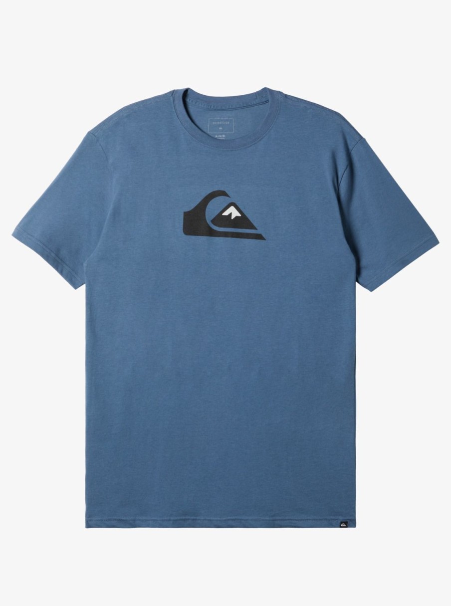 Mens Quiksilver Tees | Comp Logo T-Shirt Bering Sea