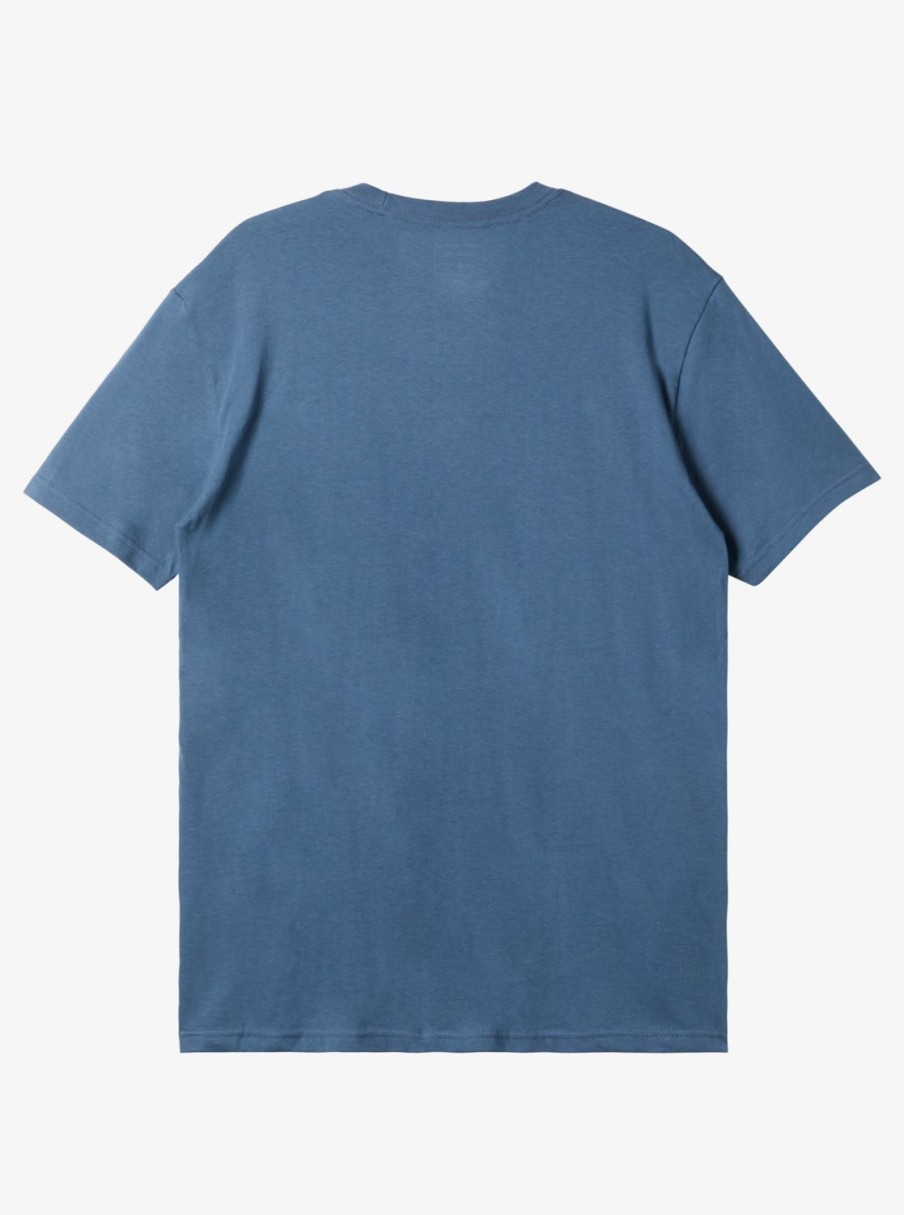 Mens Quiksilver Tees | Comp Logo T-Shirt Bering Sea