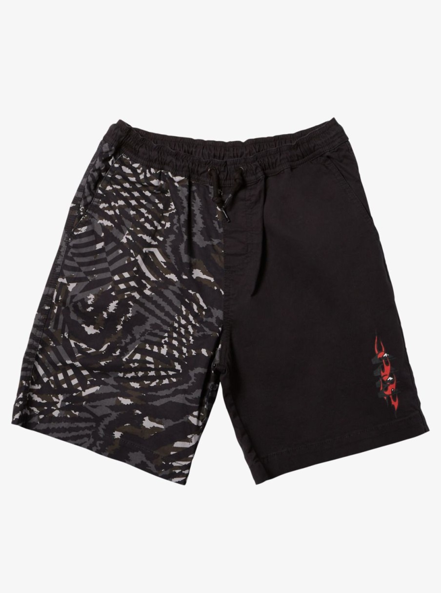 Boys Quiksilver Shorts | Boy'S 8-16 Radical Times Elastic Waist Shorts Black