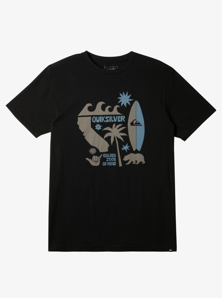 Mens Quiksilver Tees | Ca Funshine T-Shirt Black