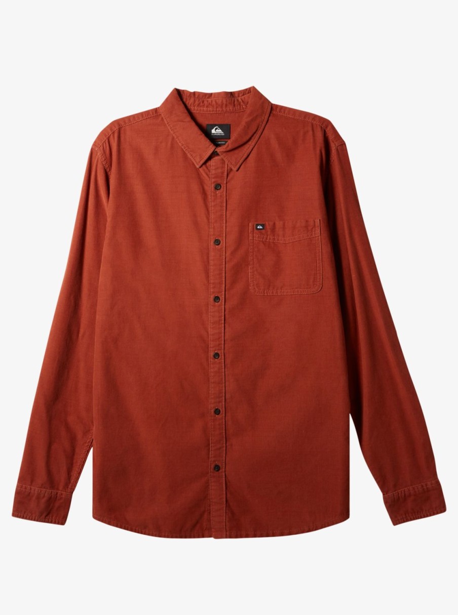 Mens Quiksilver Shirts & Polos | Smoke Trail Long Sleeve Shirt Baked Clay