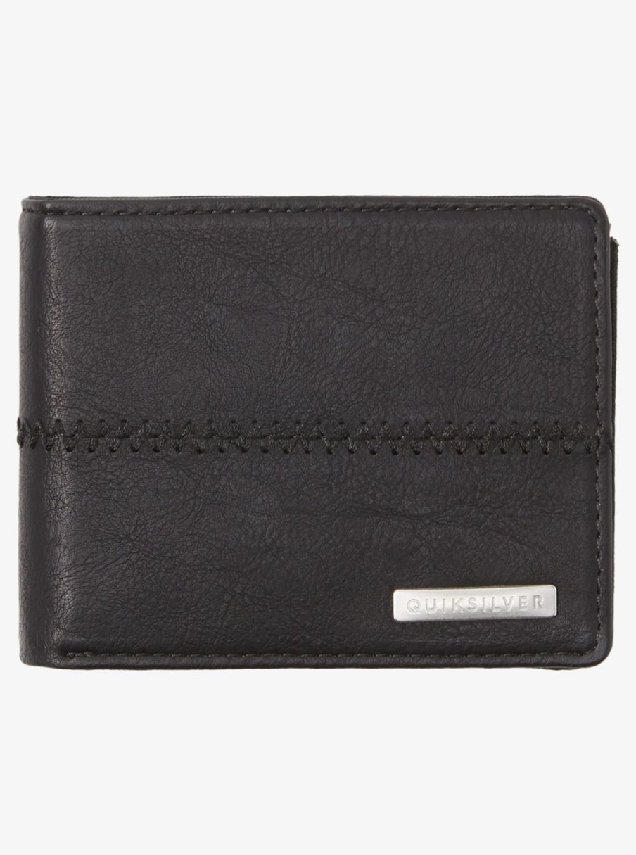 Mens Quiksilver Wallets | Stitchy Tri-Fold Wallet Black Black