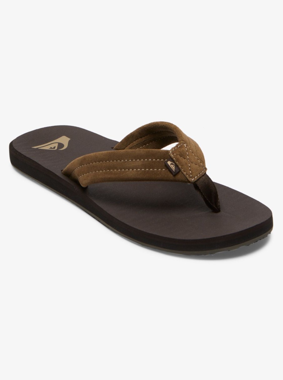 Mens Quiksilver Sandals | Carver Suede Core Sandals Brown 1