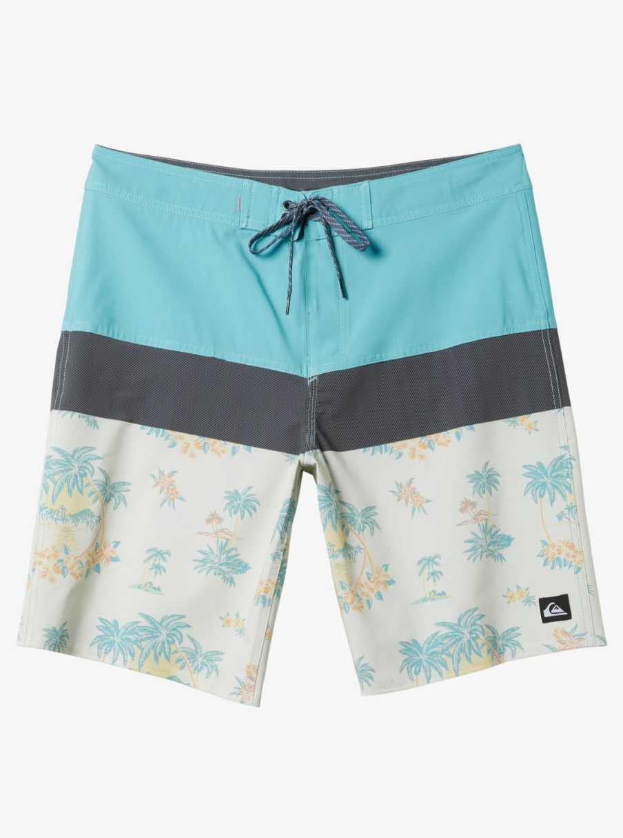 Mens Quiksilver Boardshorts | Surfsilk Panel 20" Boardshorts Snow White Palm Spritz