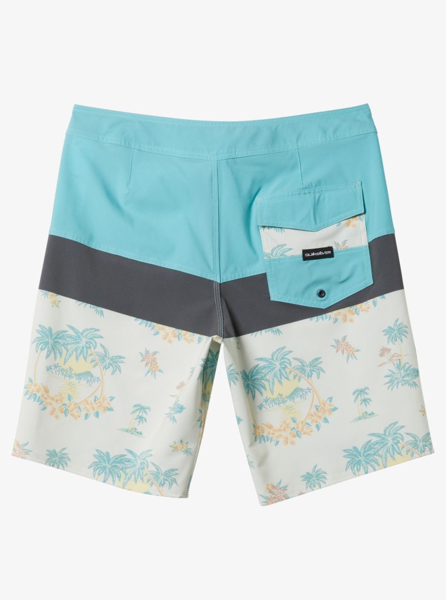 Mens Quiksilver Boardshorts | Surfsilk Panel 20" Boardshorts Snow White Palm Spritz