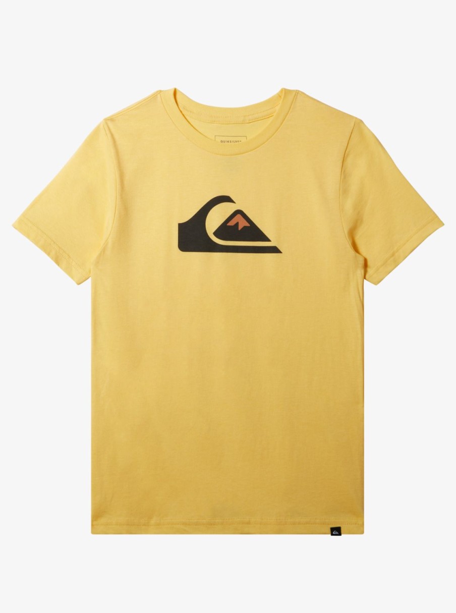 Boys Quiksilver Tees | Boy'S 8-16 Comp Logo T-Shirt Banana Cream