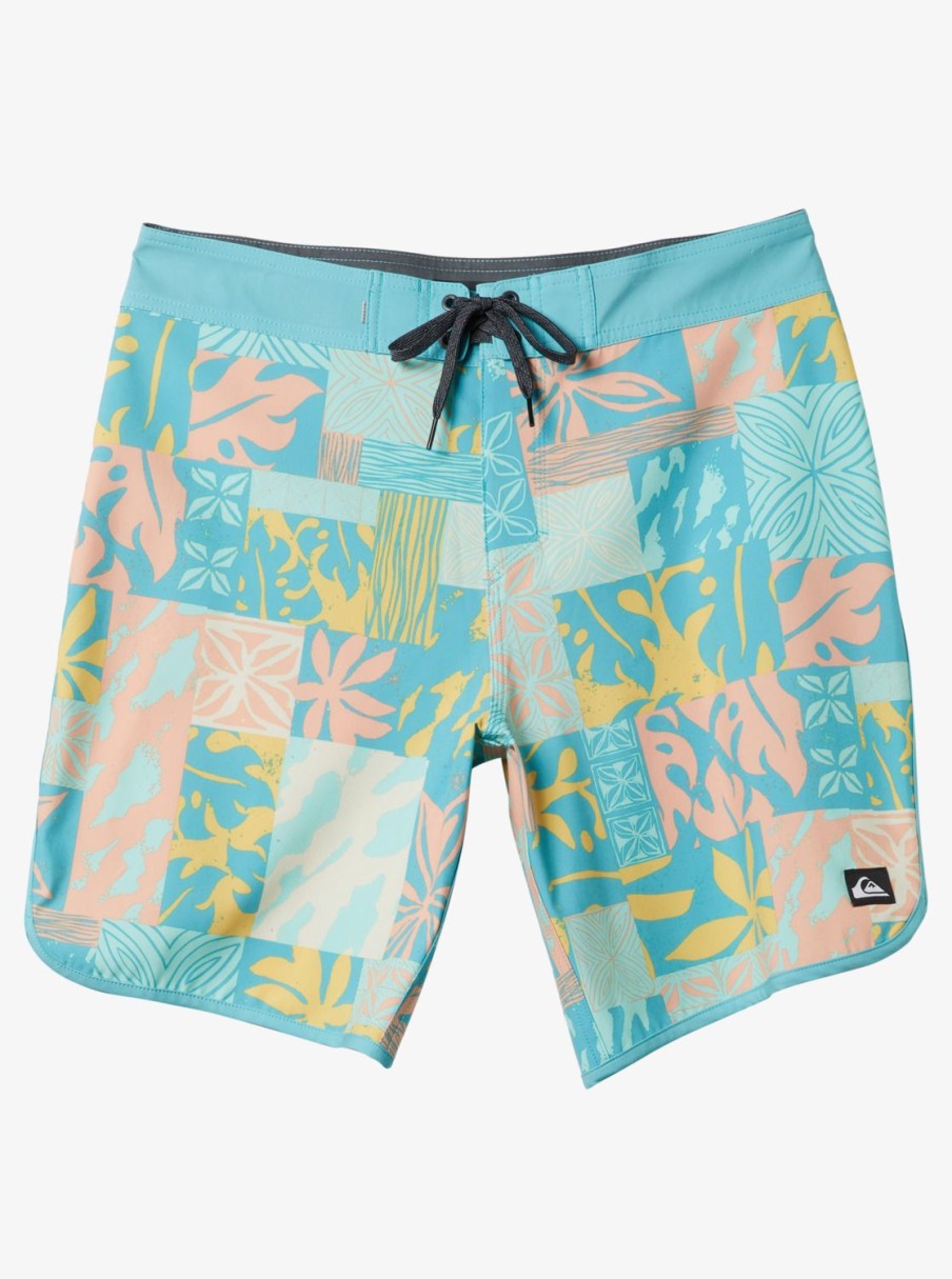 Mens Quiksilver Shorts & Amphibians | Surfsilk Hawaii Scallop 19 19" Boardshorts Reef Waters