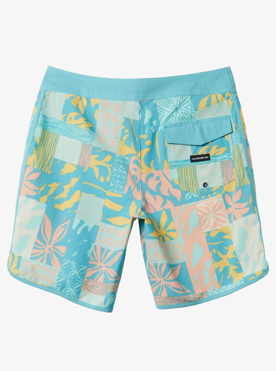 Mens Quiksilver Shorts & Amphibians | Surfsilk Hawaii Scallop 19 19" Boardshorts Reef Waters