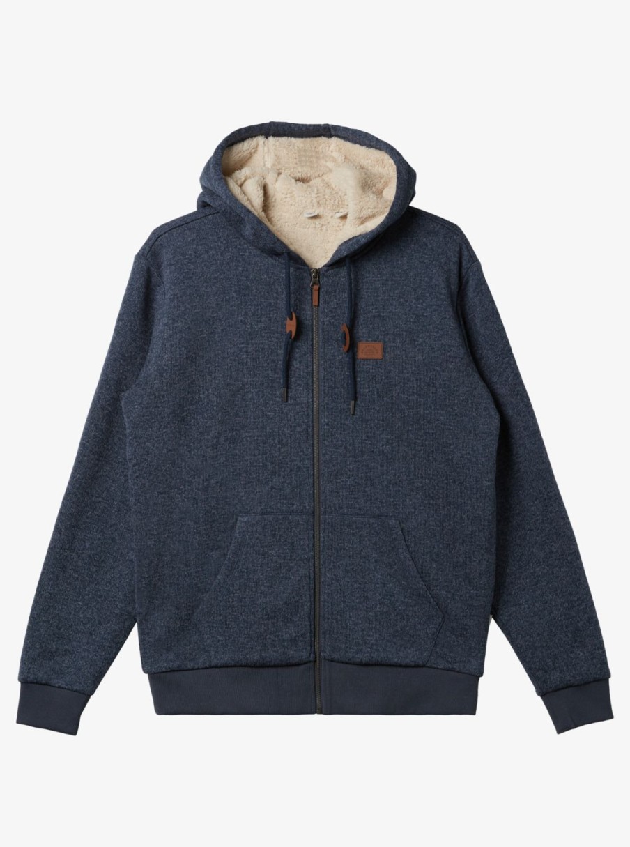 Mens Quiksilver Shirts & Polos | Keller Zip-Up Hoodie Navy Blazer Heather