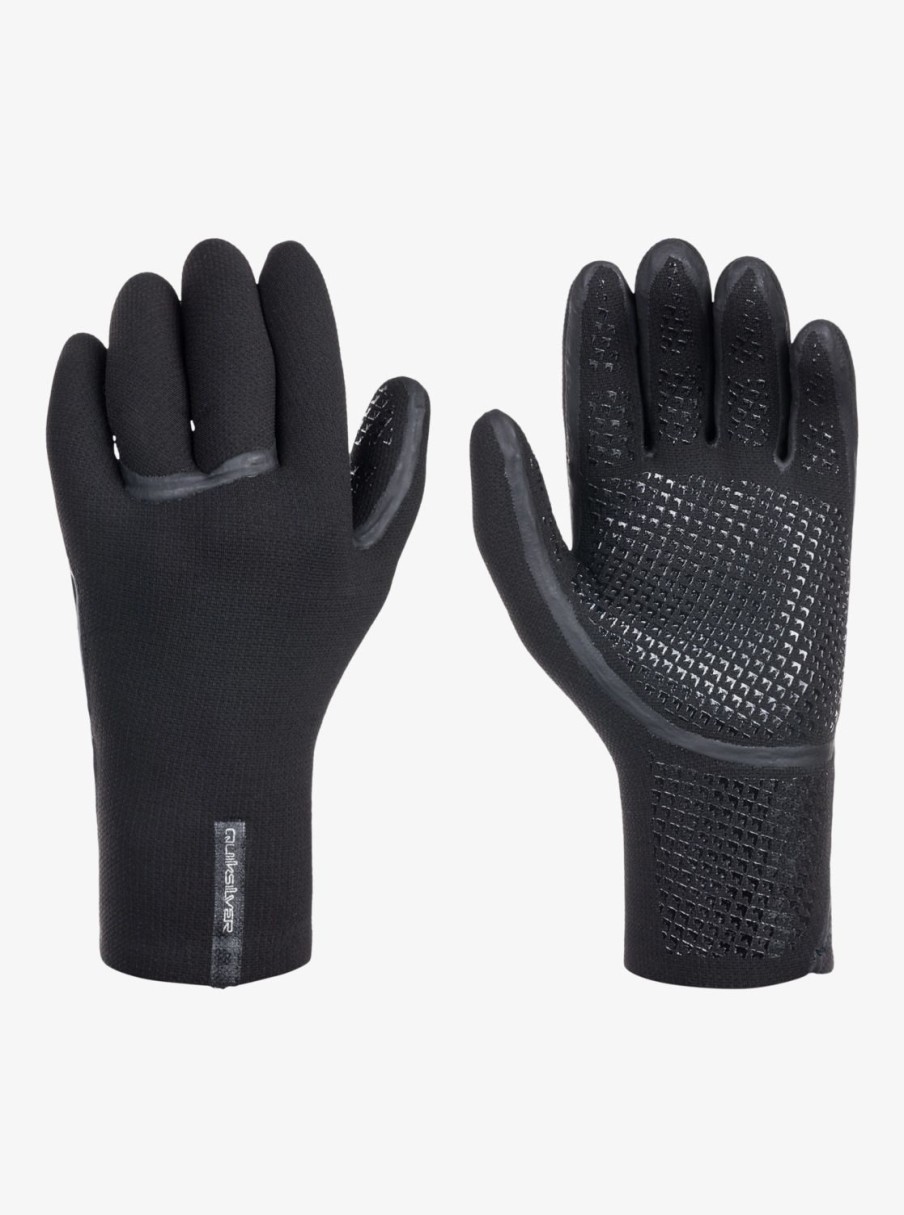 Mens Quiksilver Wetsuits | 3Mm Marathon Sessions Wetsuit Gloves Black